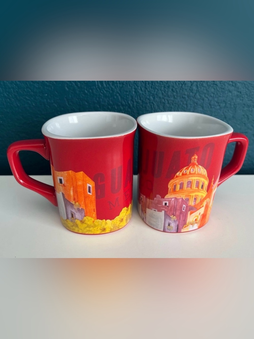 Guanajuato Mexico Souvenir Coffee Mug 8 Fl Oz Cup Red w/ White Interior Nescafe